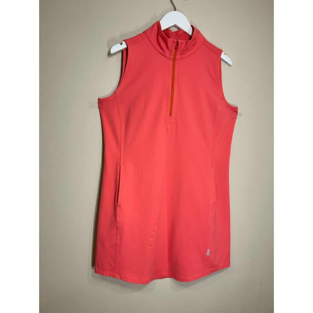 Tommy Bahama Sporty Chic Performance Sz MED Coral Sleeveless Golf Tennis Dress